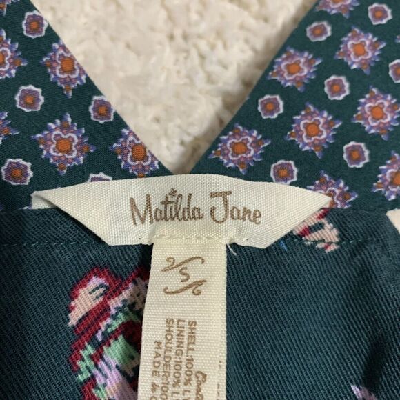 Matilda Jane Evergreene Jumpsuit Romper Womens Size Small Green Floral One Piece - Picture 5 of 11